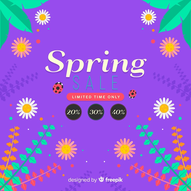 Vettore gratuito saldi di primavera