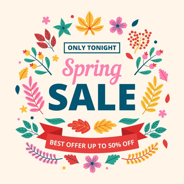 Vettore gratuito saldi floreali design piatto primavera