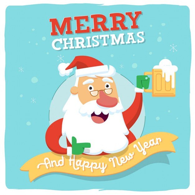 Saluto del Babbo Natale con la birra