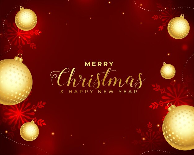 Saluto del festival di Natale con un design realistico della palla di Natale