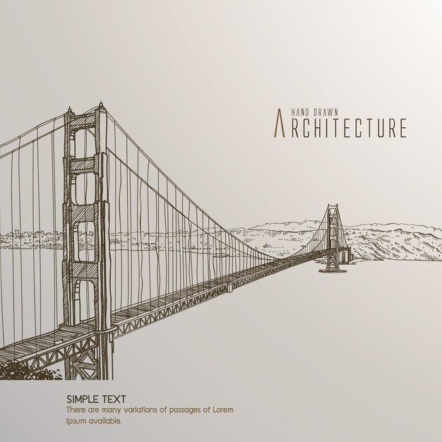 San francisco ponte disegnato a mano