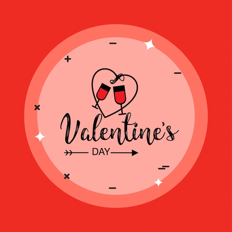 Vettore gratuito san valentino con sfondo rosso