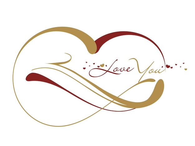 San Valentino cuore Logo Design, illustrazione vettoriale.