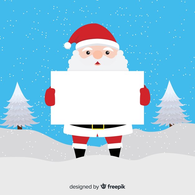 Santa piatta con cartello bianco