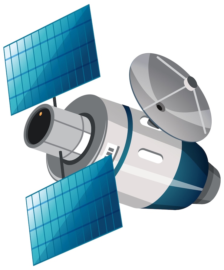 Vettore gratuito satellite isolato su bianco