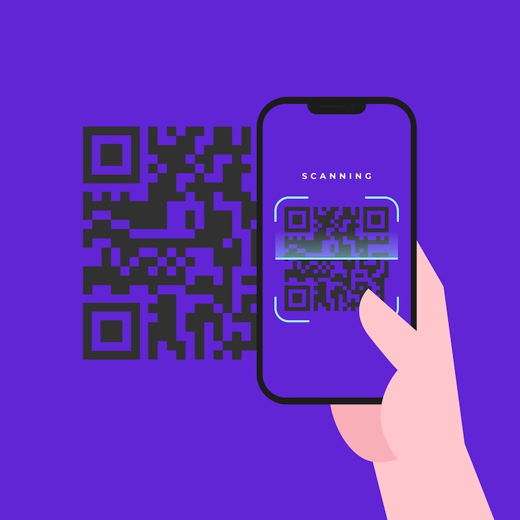 Vettore gratuito scansione del codice qr da smartphone