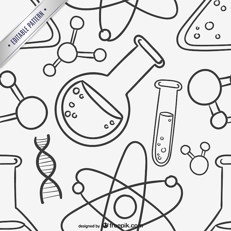 Vettore gratuito scarabocchi scienza sfondo