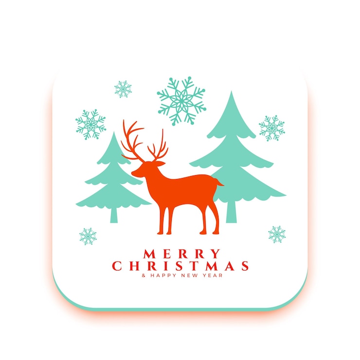 Vettore gratuito scheda di auguri di buon natale decorativa con elementi di design vettoriale di xmas