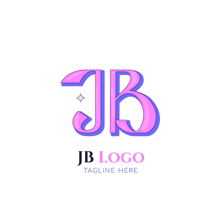 Vettore gratuito schema del logo jb disegnato a mano