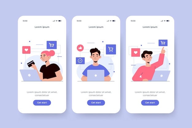 Schermata dell'app integrata per il concetto di acquisto online