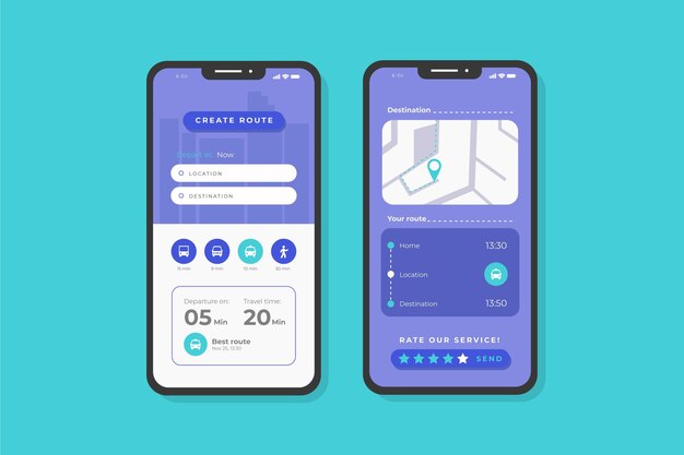 Schermate delle app per i trasporti pubblici