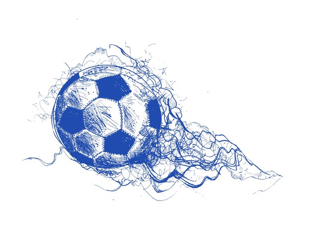 Schizzo di calcio con illustrazione vettoriale smokey wave design