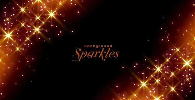 Scintille scintillanti e stelle celebrazione banner design