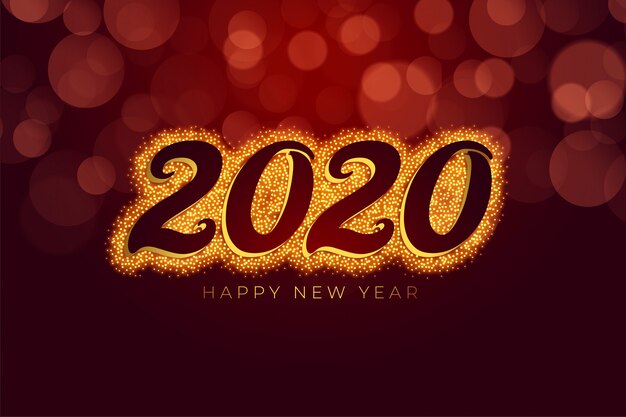 Scintillio di felice anno nuovo rosso e oro