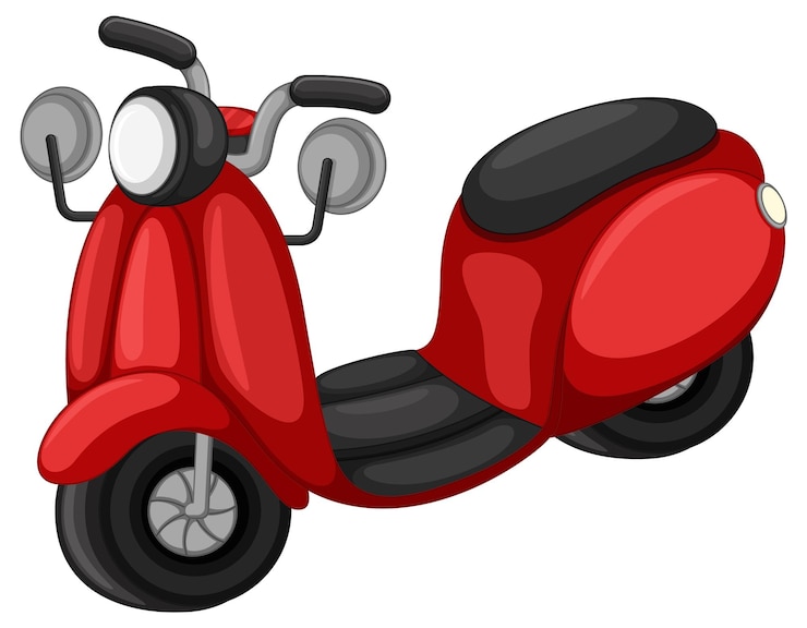 Vettore gratuito scooter isolato nel design del fumetto