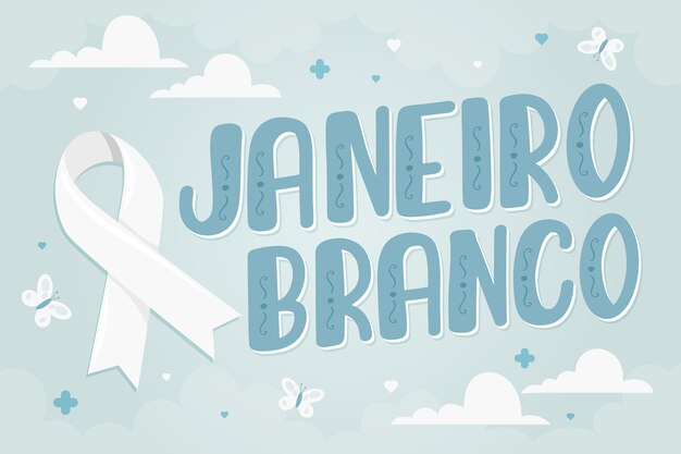 Scritta janeiro branco piatta