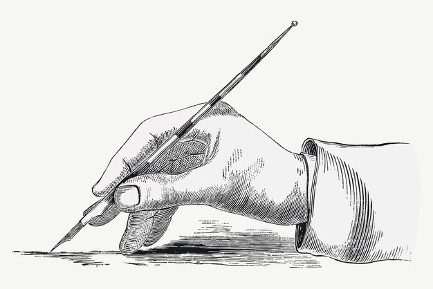 Scrittura a mano vintage su un vettore di illustrazione di carta, remixata da opere d'arte di pubblico dominio.