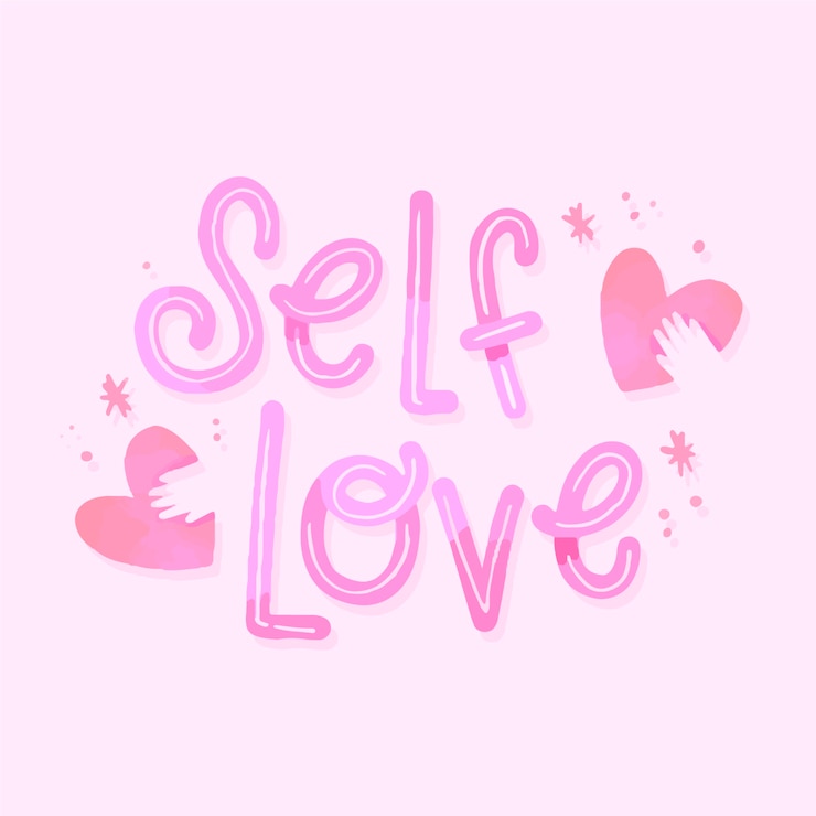 Vettore gratuito scrivere amore per se stessi