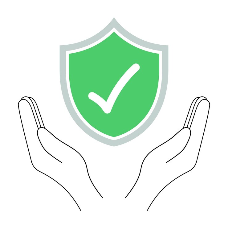 Vettore gratuito scudo tenuto dalle mani del contorno