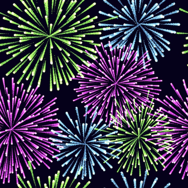 Seamless pattern di fuochi d&#39;artificio