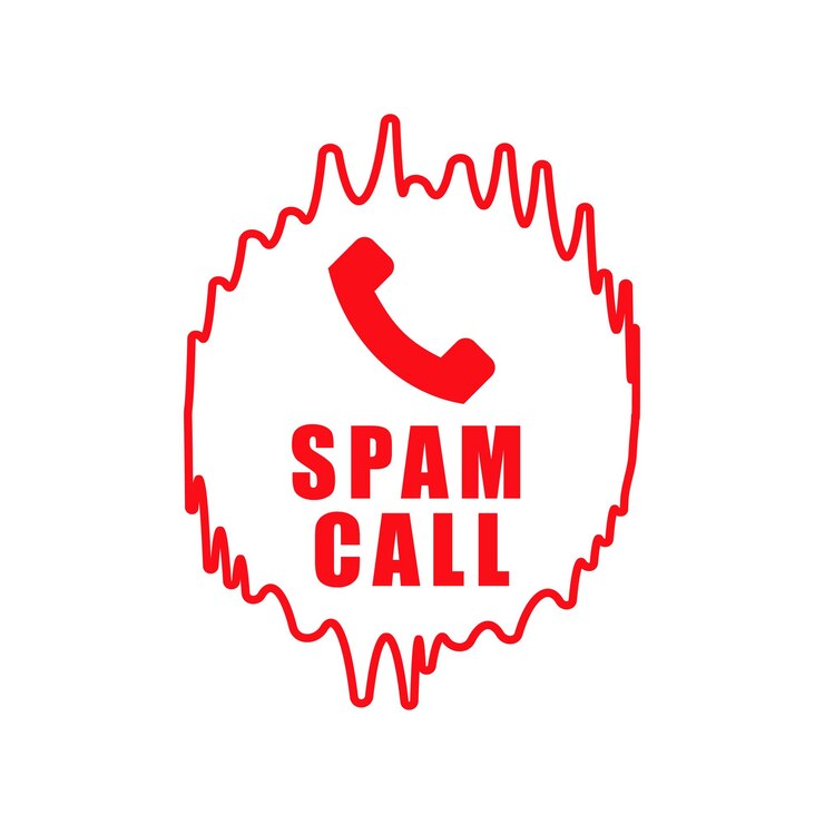 Vettore gratuito segnalazione di frode di chiamate spam indesiderate su sfondo bianco