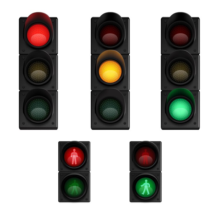Vettore gratuito segnali stop semafori