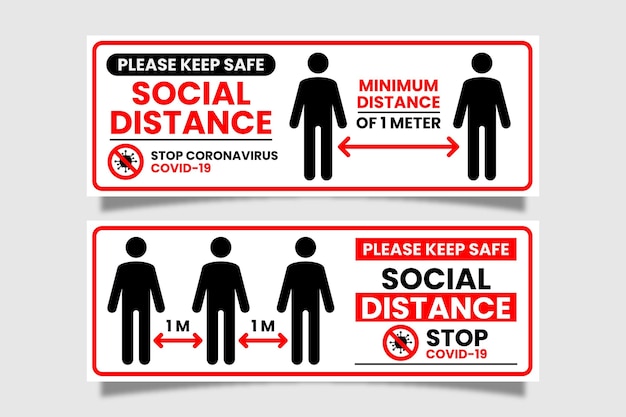 Segno di banner distanza sociale