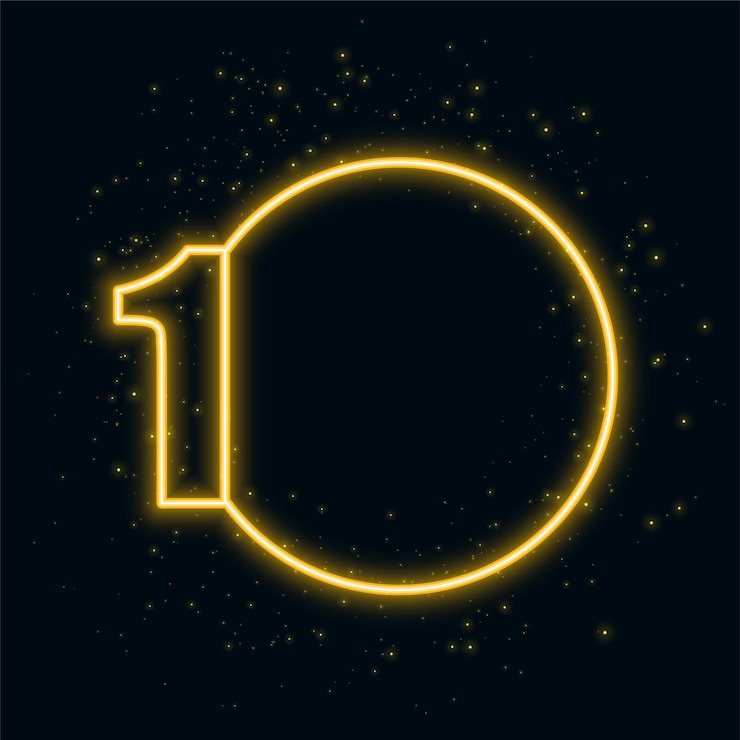 Vettore gratuito segno numero uno al neon incandescente con vettore di design a cornice vuota