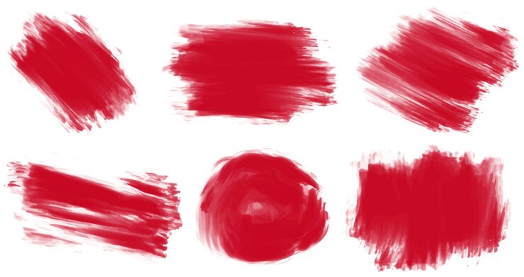 Vettore gratuito sei stili di pittura in rosso