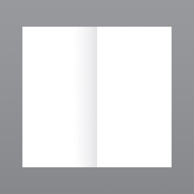 Vettore gratuito semplice rivista aperta, mockup con sfondo grigio