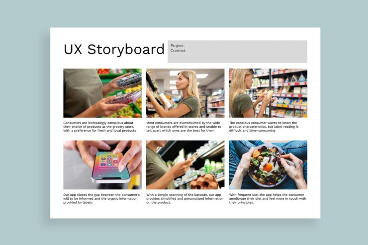 Vettore gratuito semplice storyboard di ux