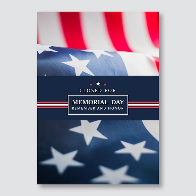 Semplicemente chiuso per poster generale del memorial day