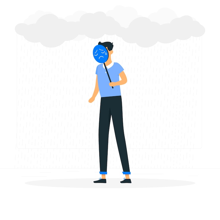 Vettore gratuito sensazione blu concetto illustrazione