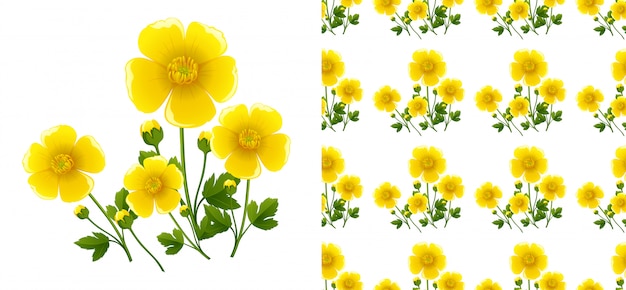 Senza soluzione di continuità con fiori gialli
