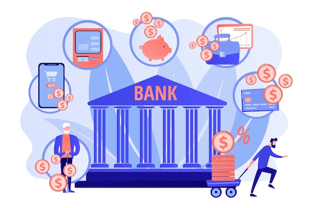 Servizi finanziari. Transazione finanziaria. E-commerce e pagamento elettronico