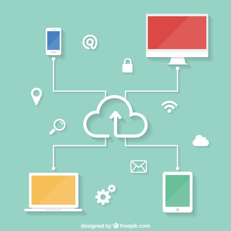 Vettore gratuito servizio cloud infografica