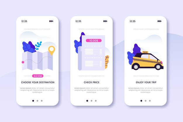 Servizio taxi app per telefono cellulare