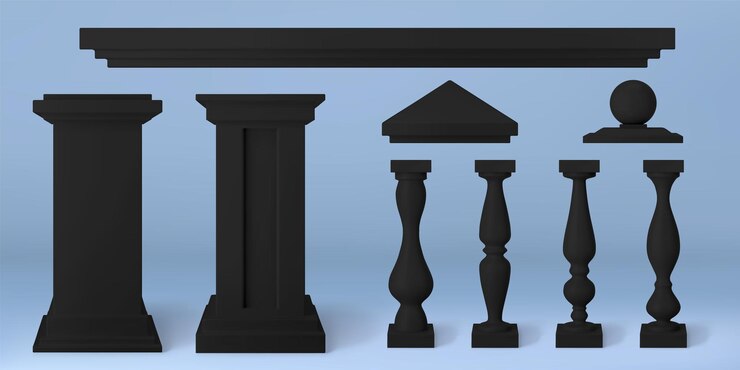 Vettore gratuito set 3d realistico di elementi di architettura antica