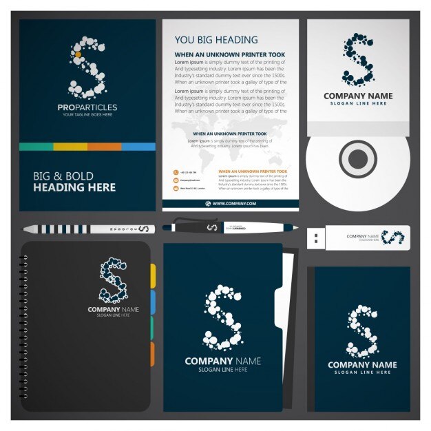 Vettore gratuito set branding corporate