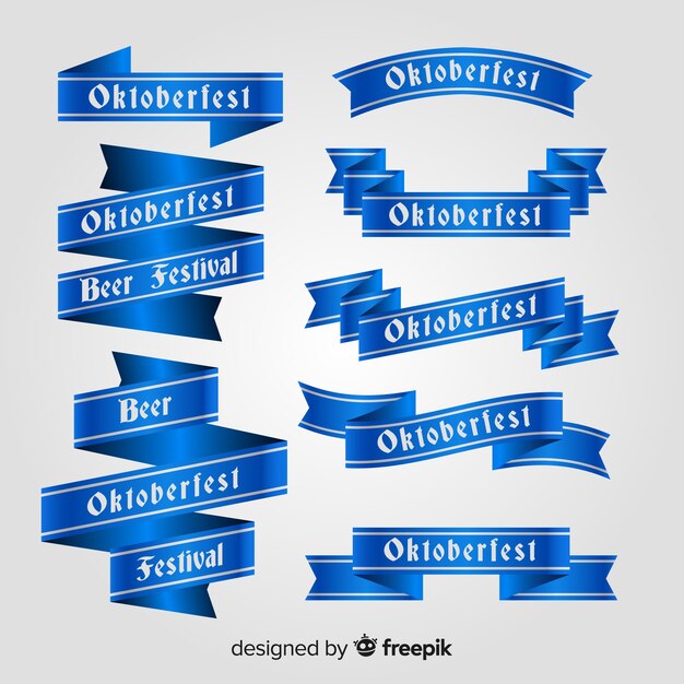 Set classico di nastro oktoberfest con design piatto