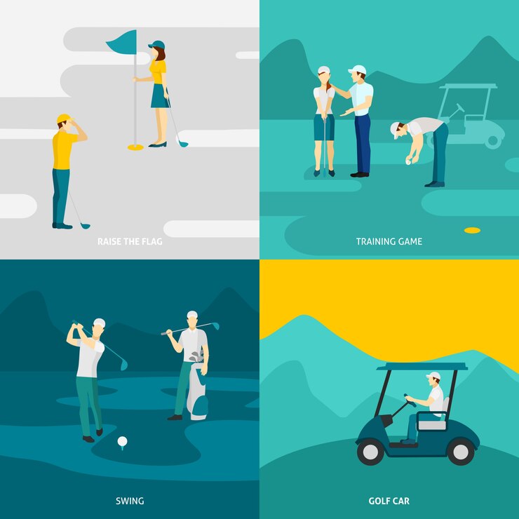 Vettore gratuito set da golf