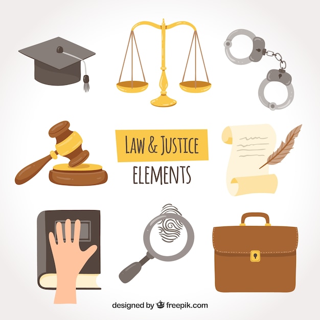 Set de elementos de derecho y justicia