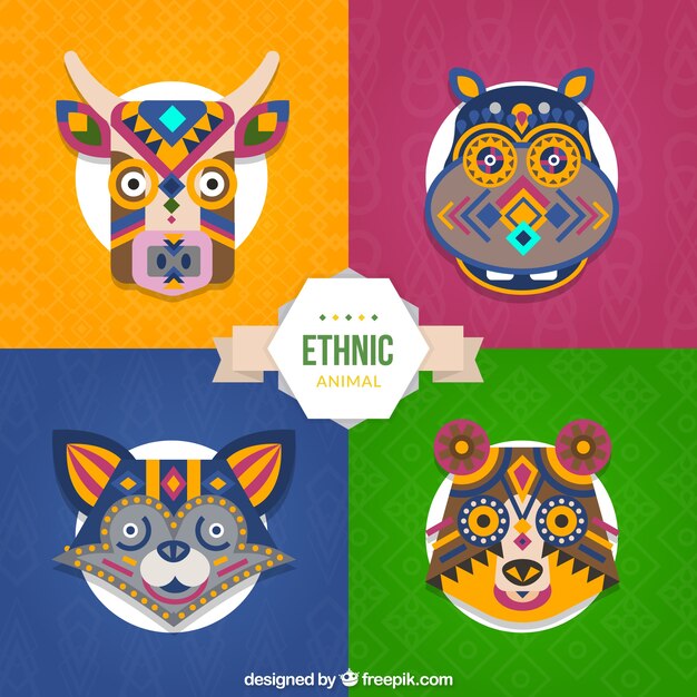 Set di animali etnici colorati