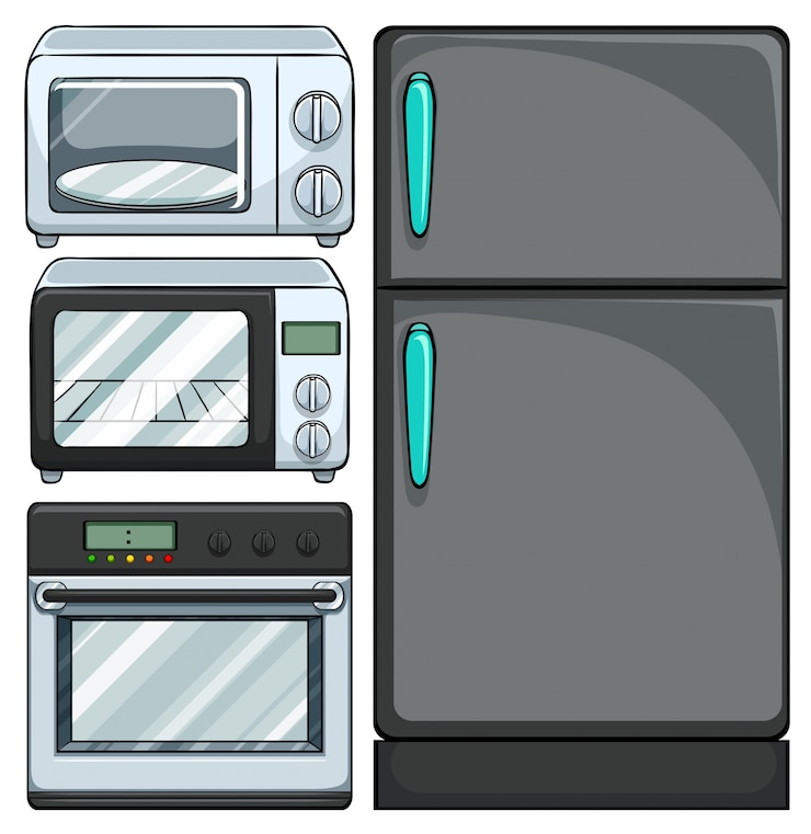 Vettore gratuito set di apparecchiature elettriche in cucina