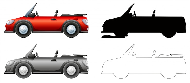 Vettore gratuito set di auto sportiva