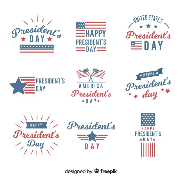 Set di badge del giorno del Presidente