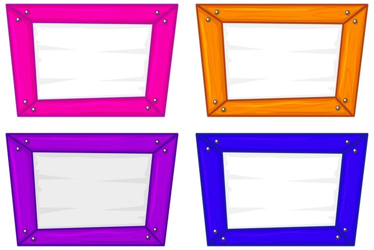 Vettore gratuito set di banner cartello in legno a colori