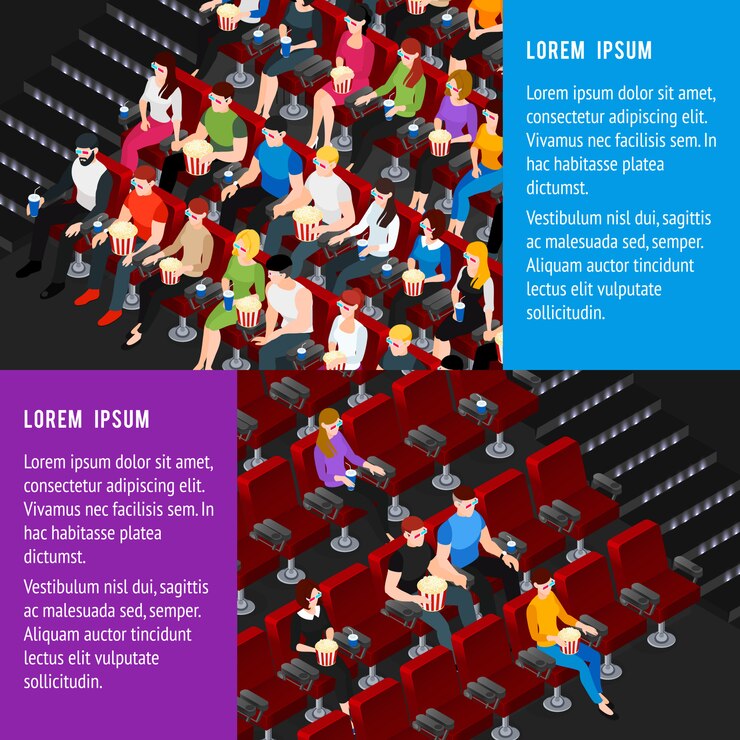 Vettore gratuito set di banner cinematografici