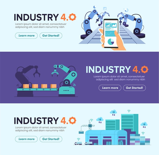 Set di banner di automazione Smart Factory