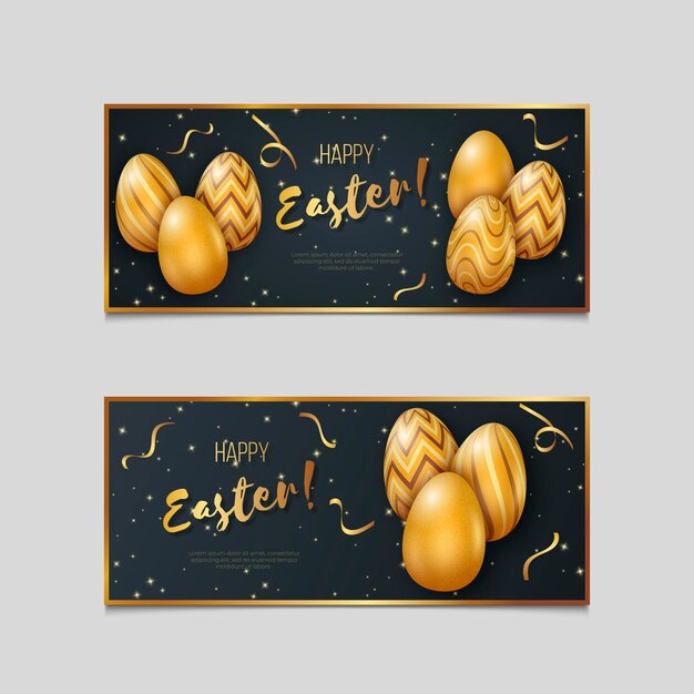 Set di banner di evento del giorno di Pasqua